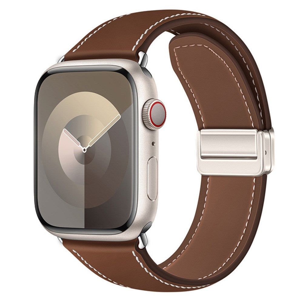 Apple Watch (38/40/41/42 mm) Lippa Magnetisk Kunstlæder Rem - Brun