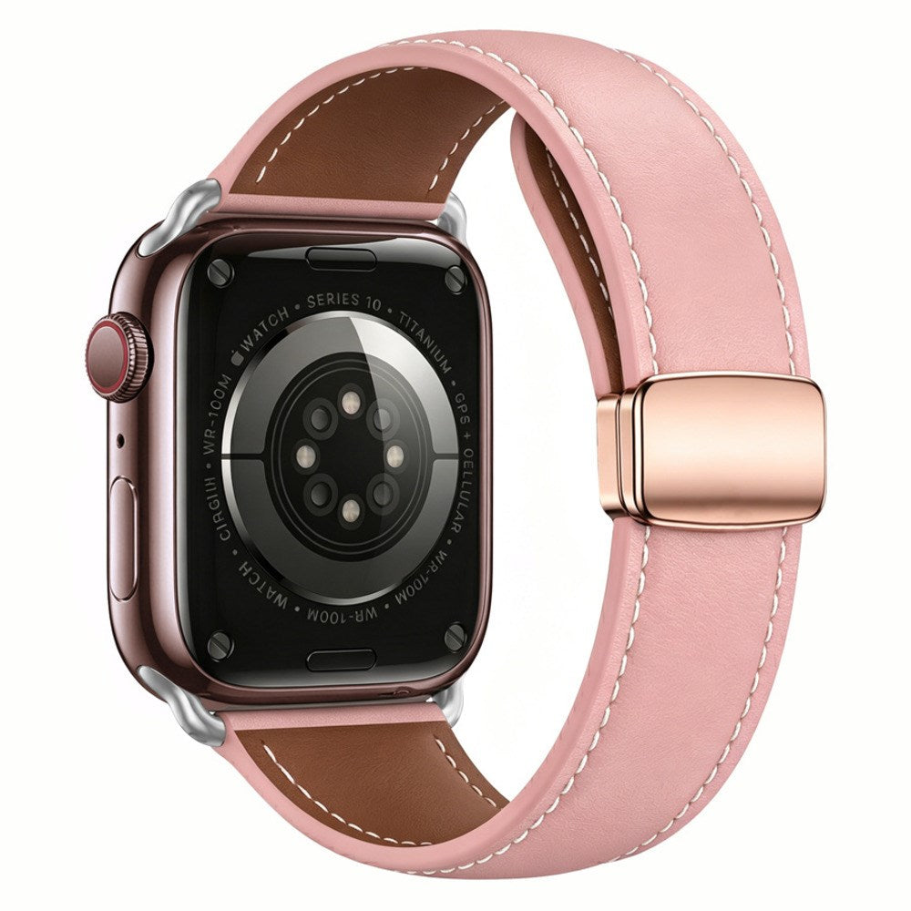 Apple Watch (38/40/41/42 mm) Lippa Magnetisk Kunstlæder Rem - Lyserød