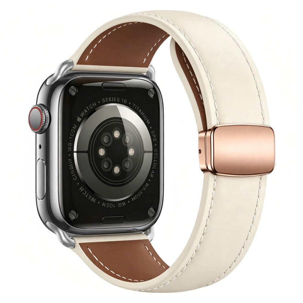 Apple Watch (38/40/41/42 mm) Lippa Magnetisk Kunstlæder Rem - Beige