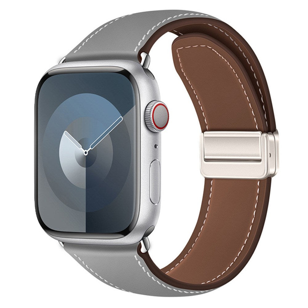 Apple Watch (38/40/41/42 mm) Lippa Magnetisk Kunstlæder Rem - Grå