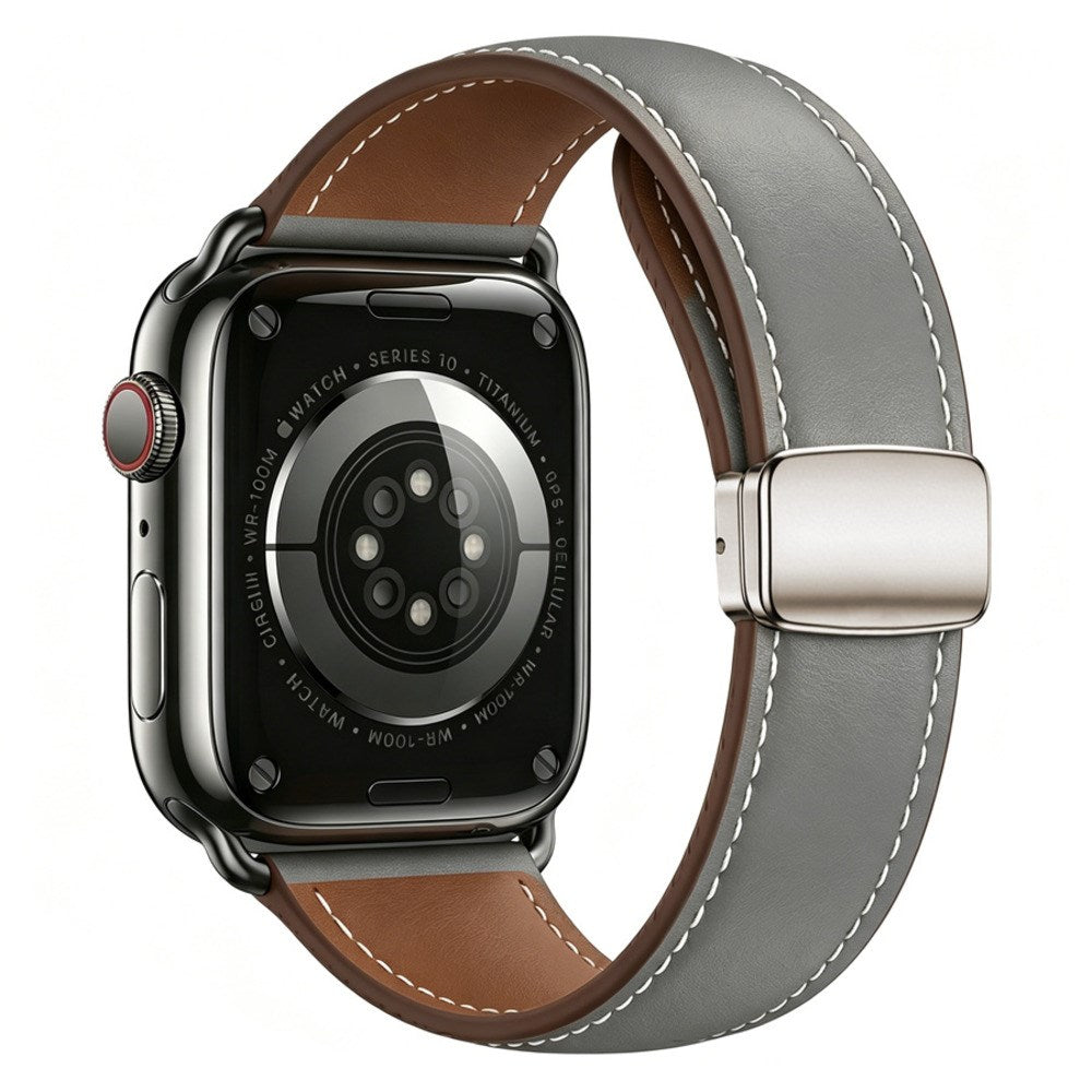 Apple Watch (38/40/41/42 mm) Lippa Magnetisk Kunstlæder Rem - Grå