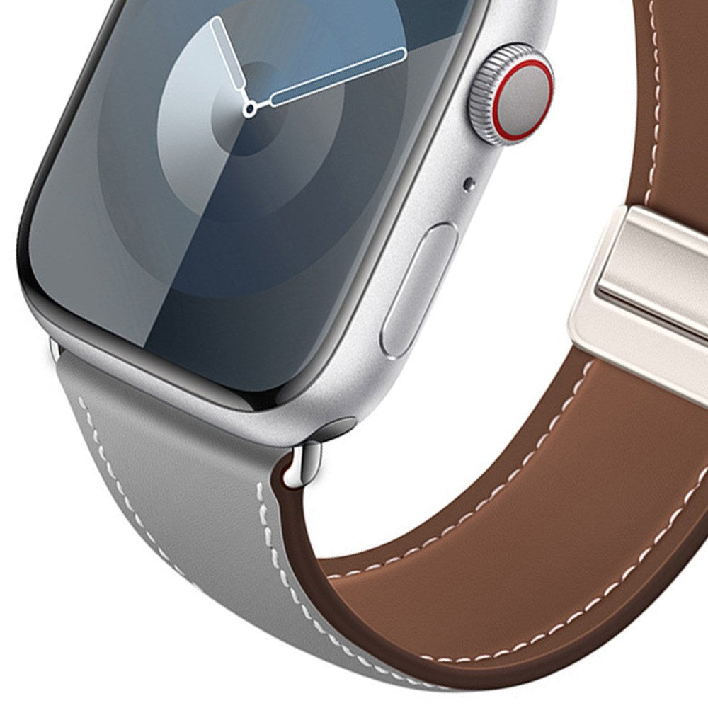 Apple Watch (38/40/41/42 mm) Lippa Magnetisk Kunstlæder Rem - Grå