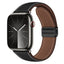 Apple Watch (42/44/45/46/49 mm) Lippa Magnetisk Kunstlæder Rem - Sort