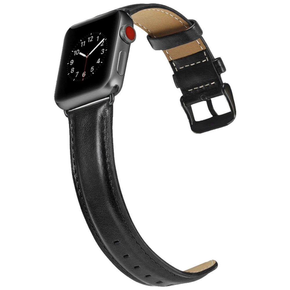 Apple Watch (38/40/41/42 mm) Lippa Kunstlæder Rem - Sort