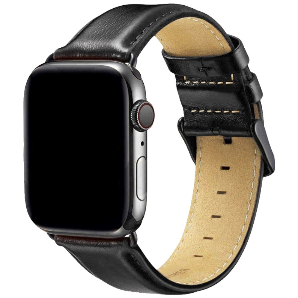 Apple Watch (38/40/41/42 mm) Lippa Kunstlæder Rem - Sort