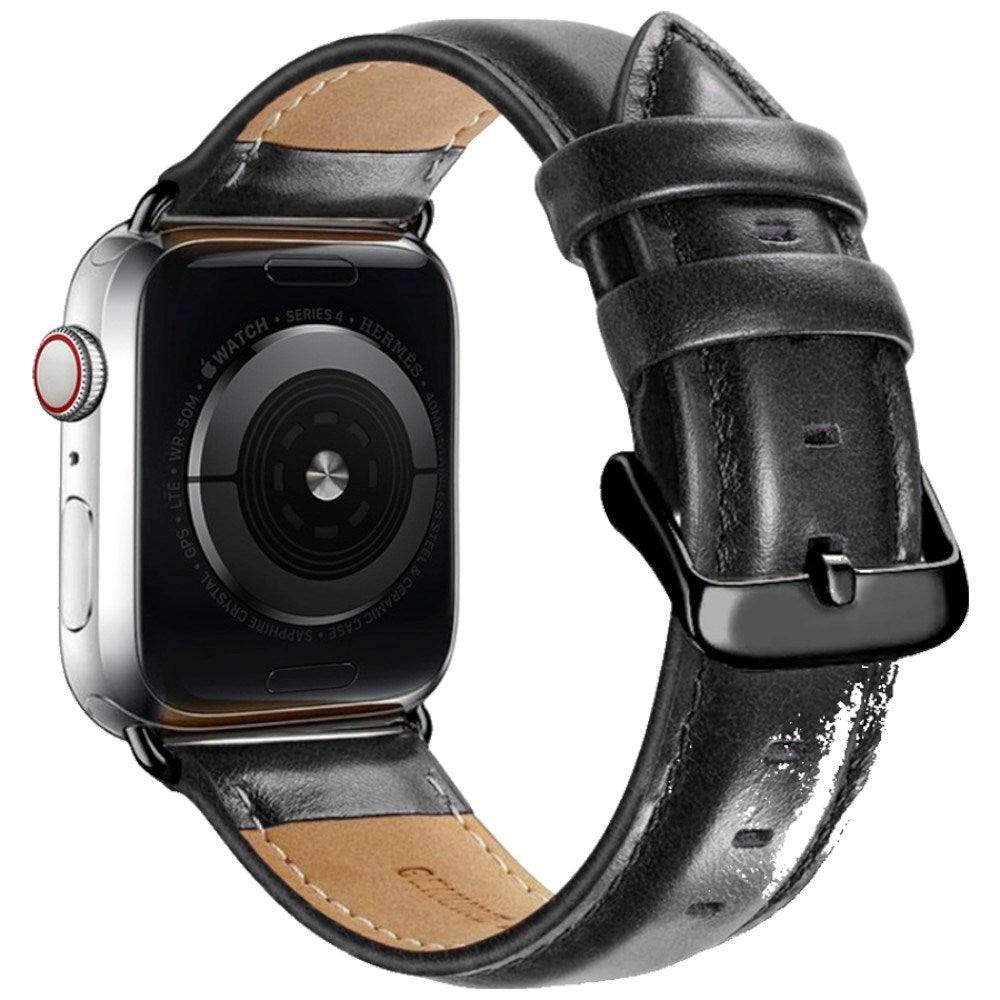 Apple Watch (38/40/41/42 mm) Lippa Kunstlæder Rem - Sort