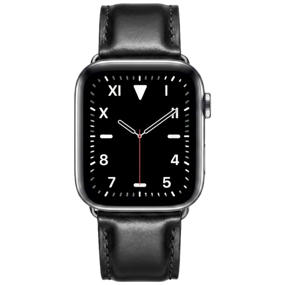 Apple Watch (42/44/45/46/49 mm) Lippa Kunstlæder Rem - Sort