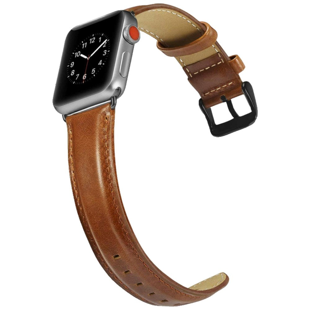 Apple Watch (42/44/45/46/49 mm) Lippa Kunstlæder Rem - Brun