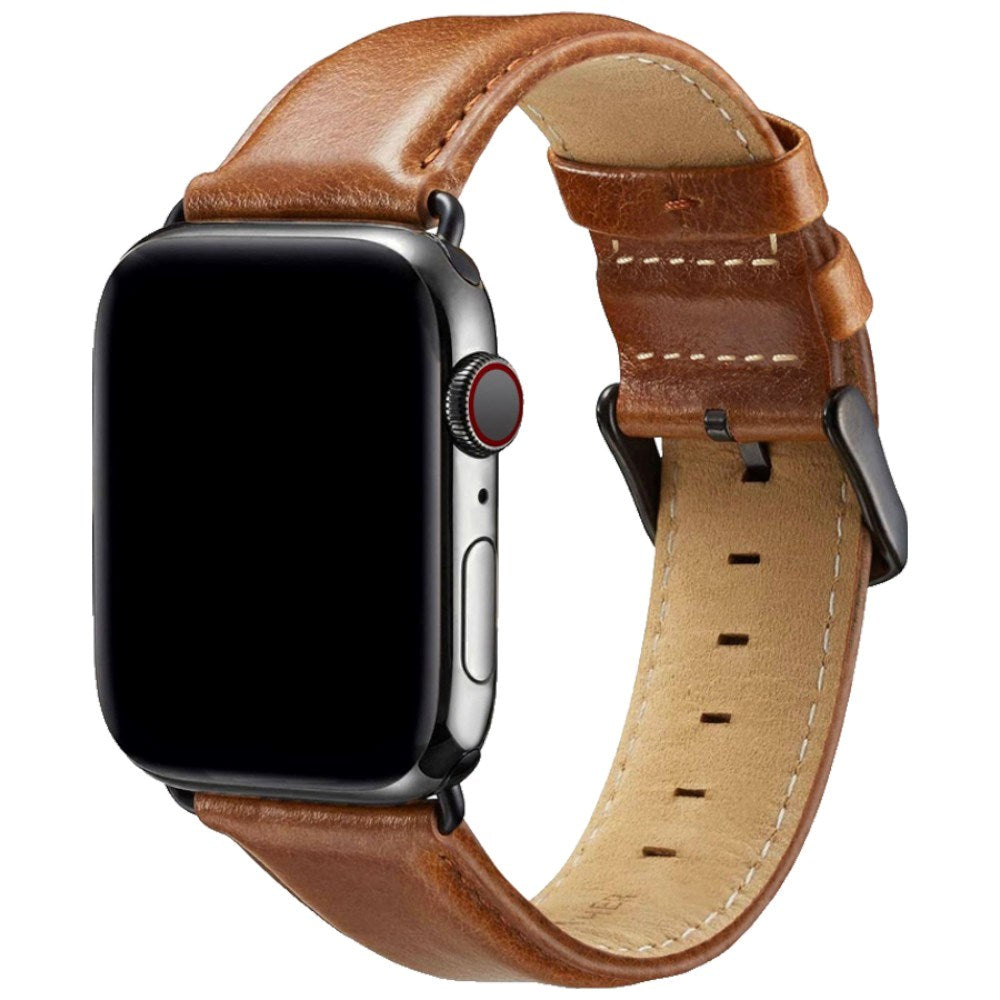 Apple Watch (42/44/45/46/49 mm) Lippa Kunstlæder Rem - Brun