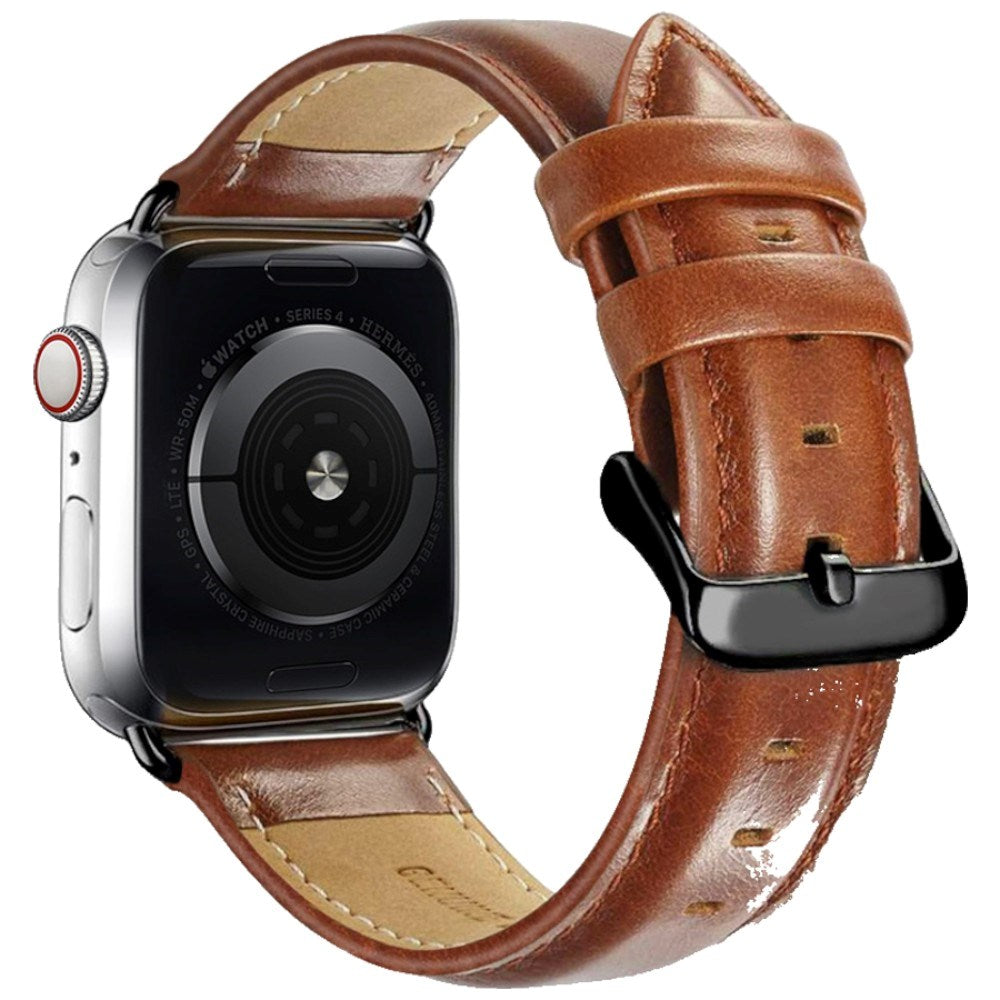 Apple Watch (42/44/45/46/49 mm) Lippa Kunstlæder Rem - Brun