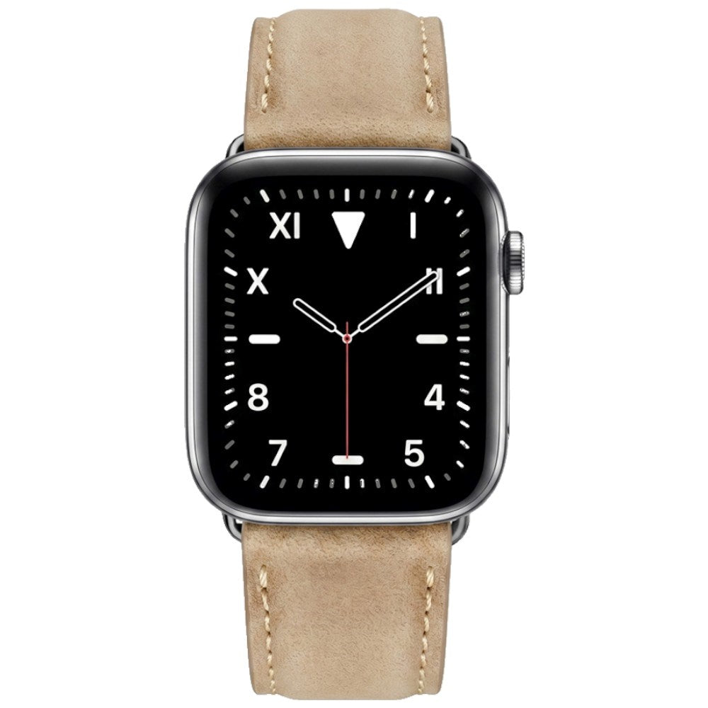 Apple Watch (42/44/45/46/49 mm) Lippa Kunstlæder Rem - Lysebrun