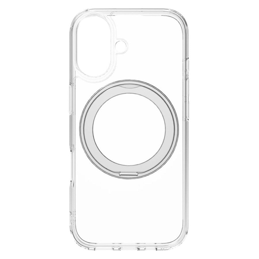 iPhone 17 Lippa Hybrid Plastik Cover m. 360 Roterende Kickstand - MagSafe Kompatibel - Gennemsigtig / Sølv