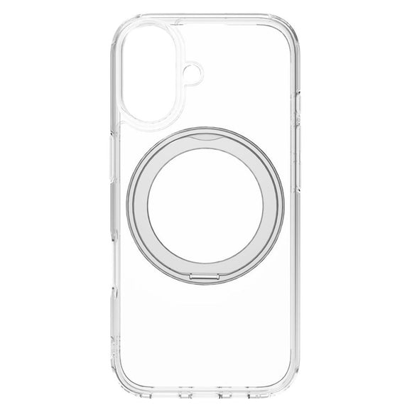 iPhone 17 Lippa Hybrid Plastik Cover m. 360 Roterende Kickstand - MagSafe Kompatibel - Gennemsigtig / Sølv