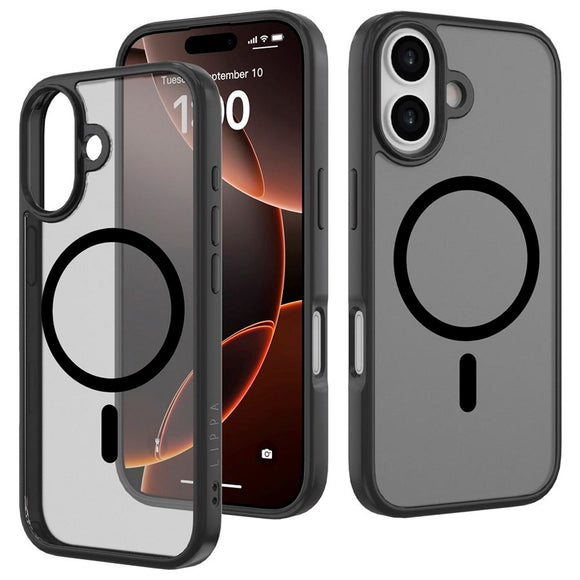iPhone 17 Lippa Hybrid Plastik Cover - MagSafe Kompatibel - Mat / Sort