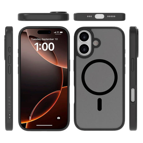 iPhone 17 Lippa Hybrid Plastik Cover - MagSafe Kompatibel - Mat / Sort