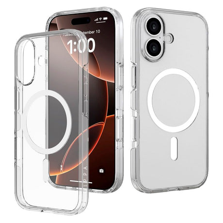 iPhone 17 Lippa Hybrid Plastik Cover - MagSafe Kompatibel - Gennemsigtig / Hvid