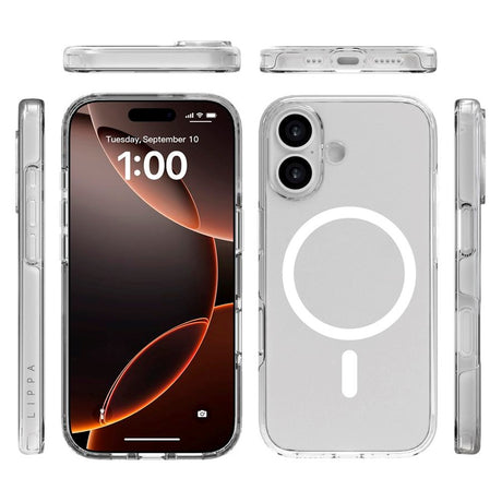 iPhone 17 Lippa Hybrid Plastik Cover - MagSafe Kompatibel - Gennemsigtig / Hvid