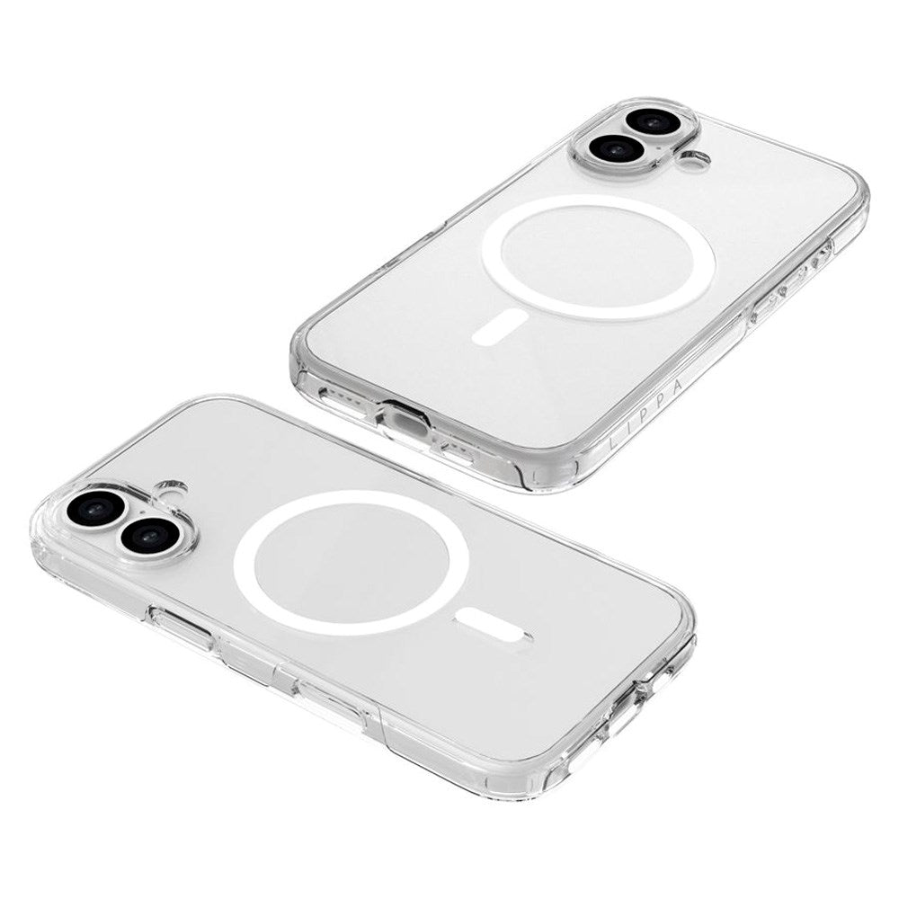 iPhone 17 Lippa Hybrid Plastik Cover - MagSafe Kompatibel - Gennemsigtig / Hvid