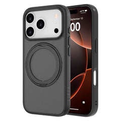 iPhone 17 Pro Lippa Hybrid Plastik Cover m. 360 Roterende Kickstand - MagSafe Kompatibel - Mat / Sort