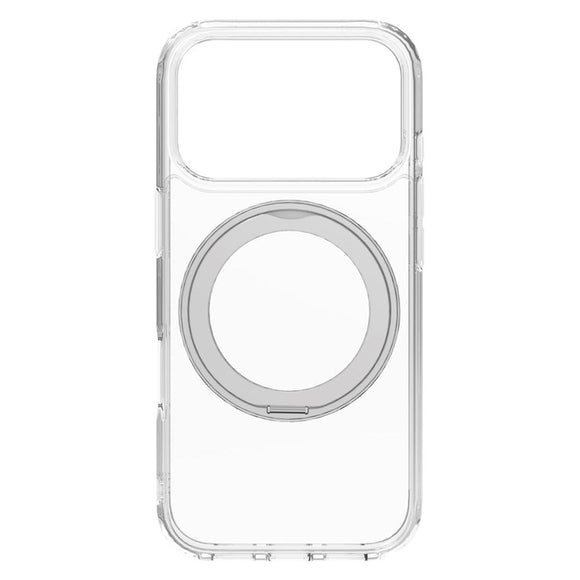 iPhone 17 Pro Lippa Hybrid Plastik Cover m. 360 Roterende Kickstand - MagSafe Kompatibel - Gennemsigtig / Sølv