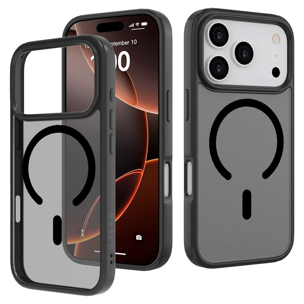 iPhone 17 Pro Lippa Hybrid Plastik Cover - MagSafe Kompatibel - Mat / Sort