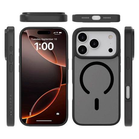 iPhone 17 Pro Lippa Hybrid Plastik Cover - MagSafe Kompatibel - Mat / Sort