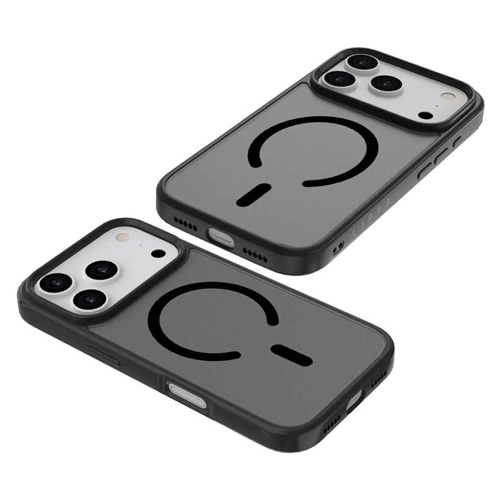 iPhone 17 Pro Lippa Hybrid Plastik Cover - MagSafe Kompatibel - Mat / Sort