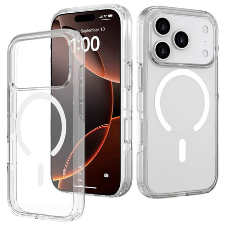 iPhone 17 Pro Lippa Hybrid Plastik Cover - MagSafe Kompatibel - Gennemsigtig / Hvid