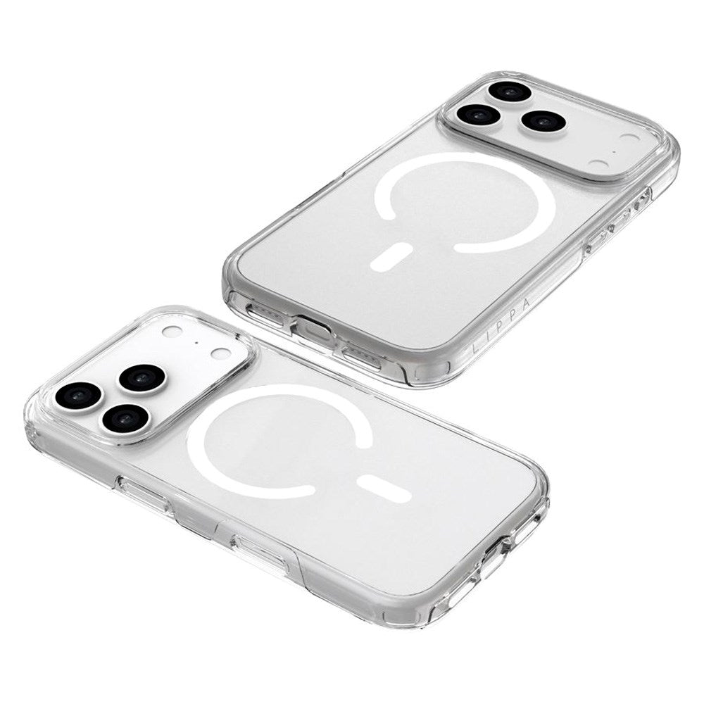 iPhone 17 Pro Lippa Hybrid Plastik Cover - MagSafe Kompatibel - Gennemsigtig / Hvid