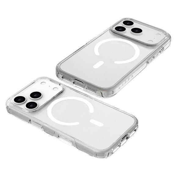 iPhone 17 Pro Lippa Hybrid Plastik Cover - MagSafe Kompatibel - Gennemsigtig / Hvid