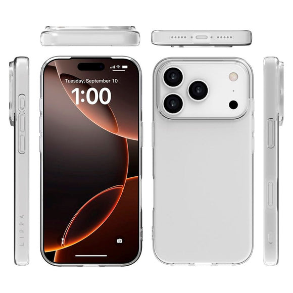 iPhone 17 Pro Lippa Slankt Fleksibelt Plastik Cover - Gennemsigtig