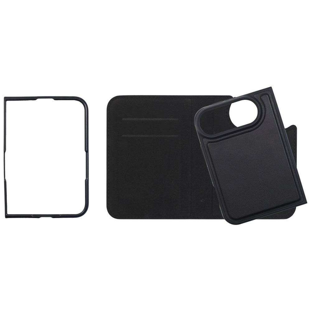 iPhone Duo Lippa Wallet Kunstlæder Flip Cover - MagSafe Kompatibel - Sort