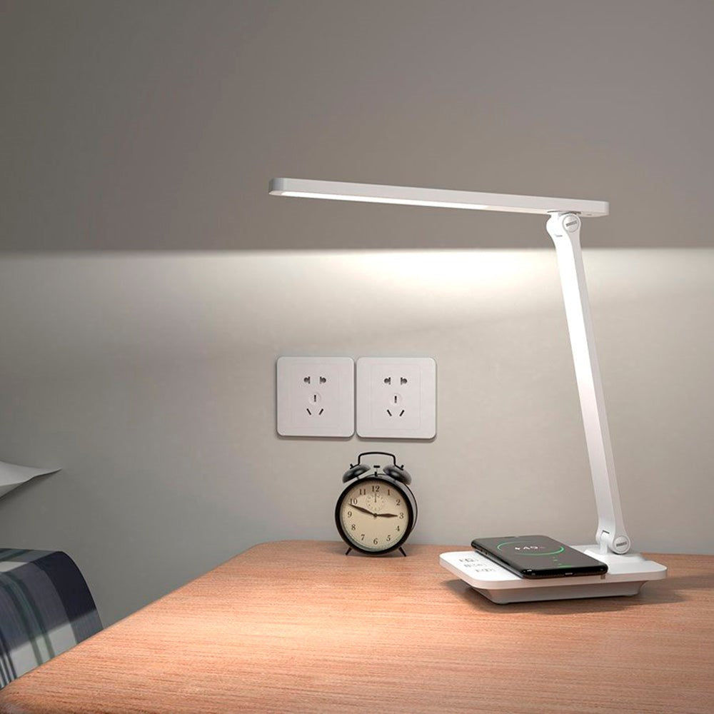 Lippa LED Skrivebordslampe m. Trådløs Opladning - Hvid