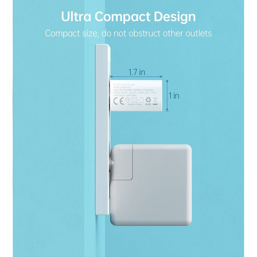 Lippa 20W Vægoplader m. USB-C PD - Hvid