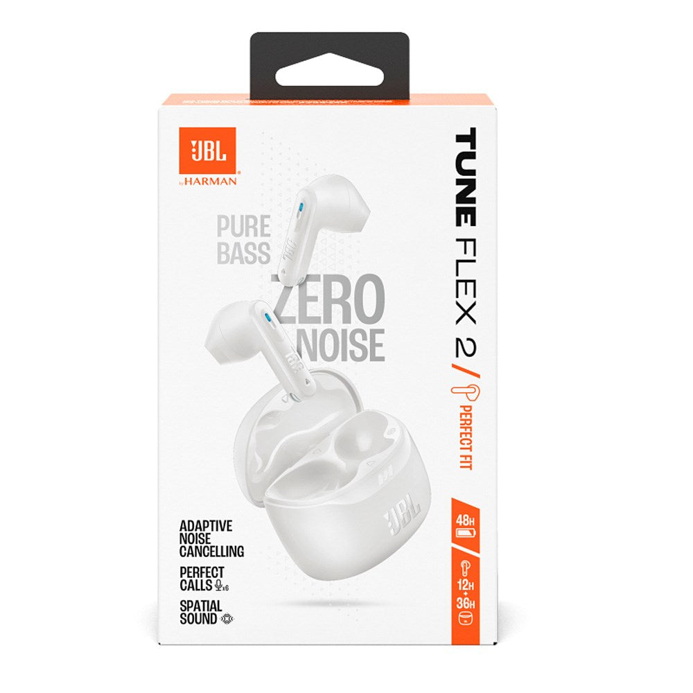 JBL TUNE FLEX 2 - True Wireless Headset In-Ear - Adaptiv Støjreduktion - Hvid
