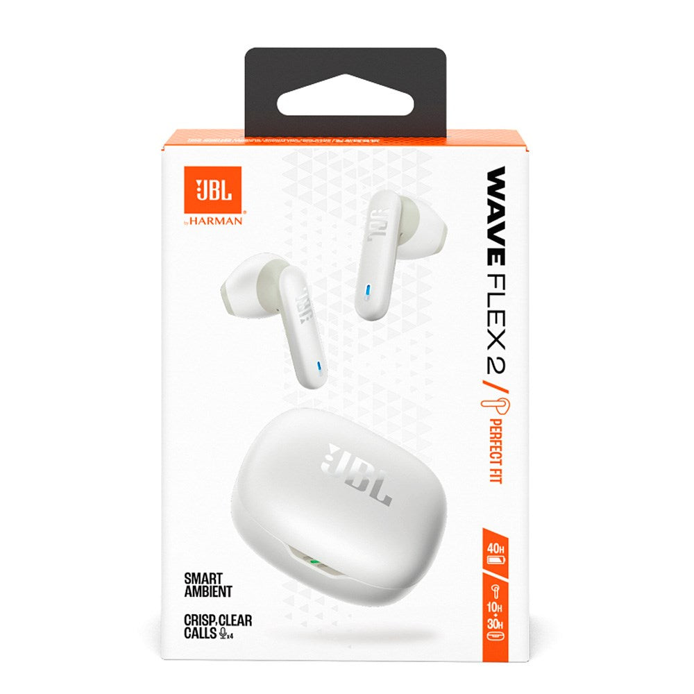 JBL Wave Flex 2 True Wireless Høretelefoner - In-Ear - Hvid