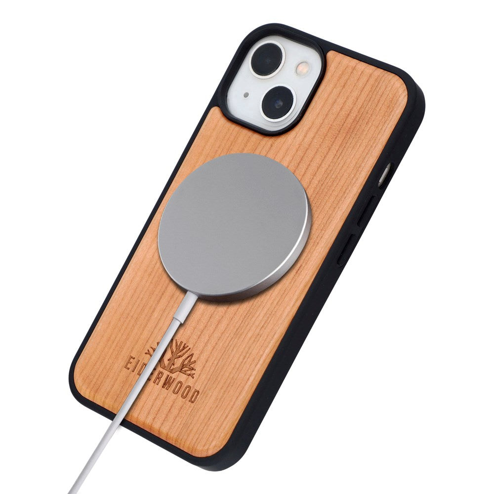 EIDERWOOD iPhone 15 Magnetisk Træcover - MagSafe Kompatibel - Bambustræ