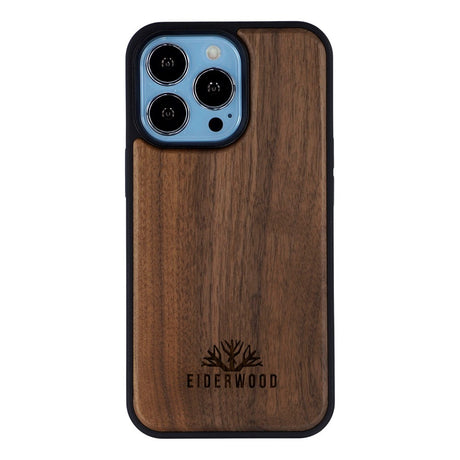 EIDERWOOD iPhone 13 Pro Magnetisk Træcover - MagSafe Kompatibel - Valnøddetræ
