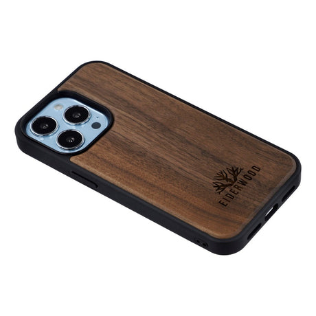 EIDERWOOD iPhone 13 Pro Magnetisk Træcover - MagSafe Kompatibel - Valnøddetræ