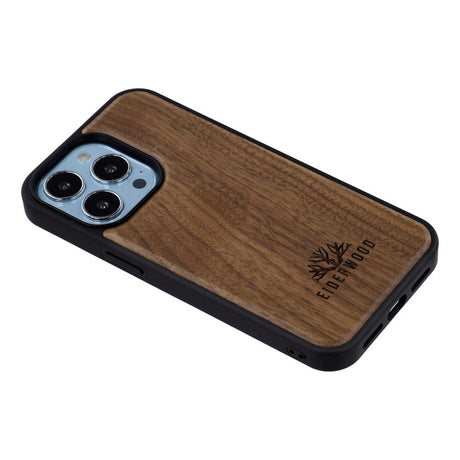 EIDERWOOD iPhone 14 Pro Magnetisk Træcover - MagSafe Kompatibel - Valnøddetræ