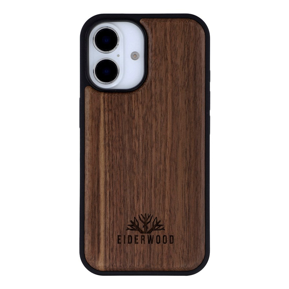 EIDERWOOD iPhone 16 Magnetisk Træcover - MagSafe Kompatibel - Valnøddetræ