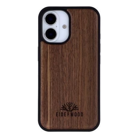 EIDERWOOD iPhone 16 Magnetisk Træcover - MagSafe Kompatibel - Valnøddetræ