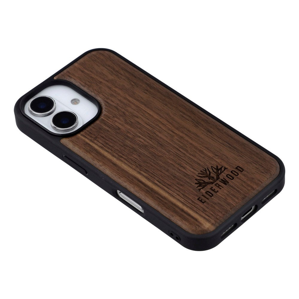 EIDERWOOD iPhone 16 Magnetisk Træcover - MagSafe Kompatibel - Valnøddetræ