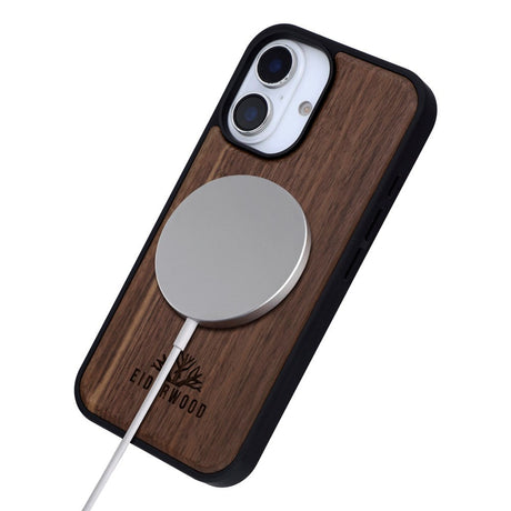 EIDERWOOD iPhone 16 Magnetisk Træcover - MagSafe Kompatibel - Valnøddetræ