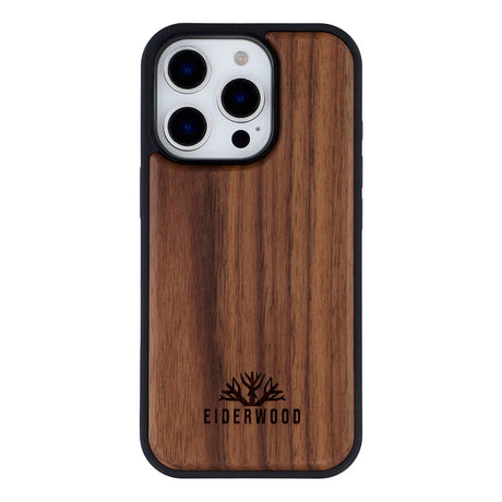 EIDERWOOD iPhone 16 Pro Magnetisk Træcover - MagSafe Kompatibel - Valnøddetræ