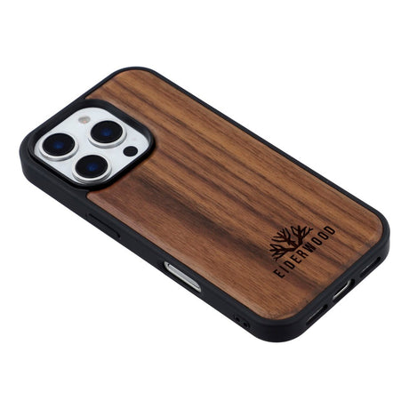 EIDERWOOD iPhone 16 Pro Magnetisk Træcover - MagSafe Kompatibel - Valnøddetræ