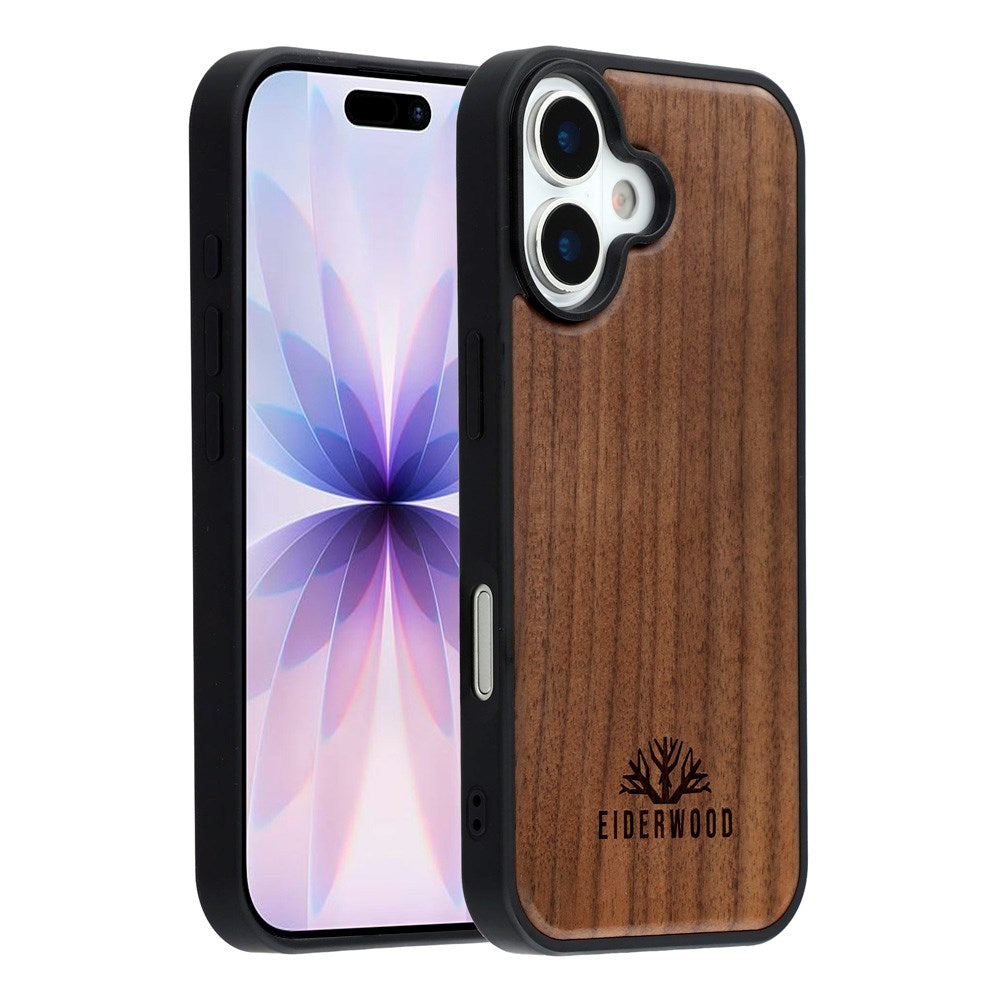 EIDERWOOD iPhone 17 Magnetisk Træcover - MagSafe Kompatibel - Valnøddetræ