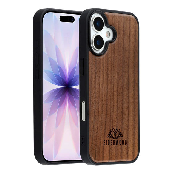 EIDERWOOD iPhone 17 Magnetisk Træcover - MagSafe Kompatibel - Valnøddetræ