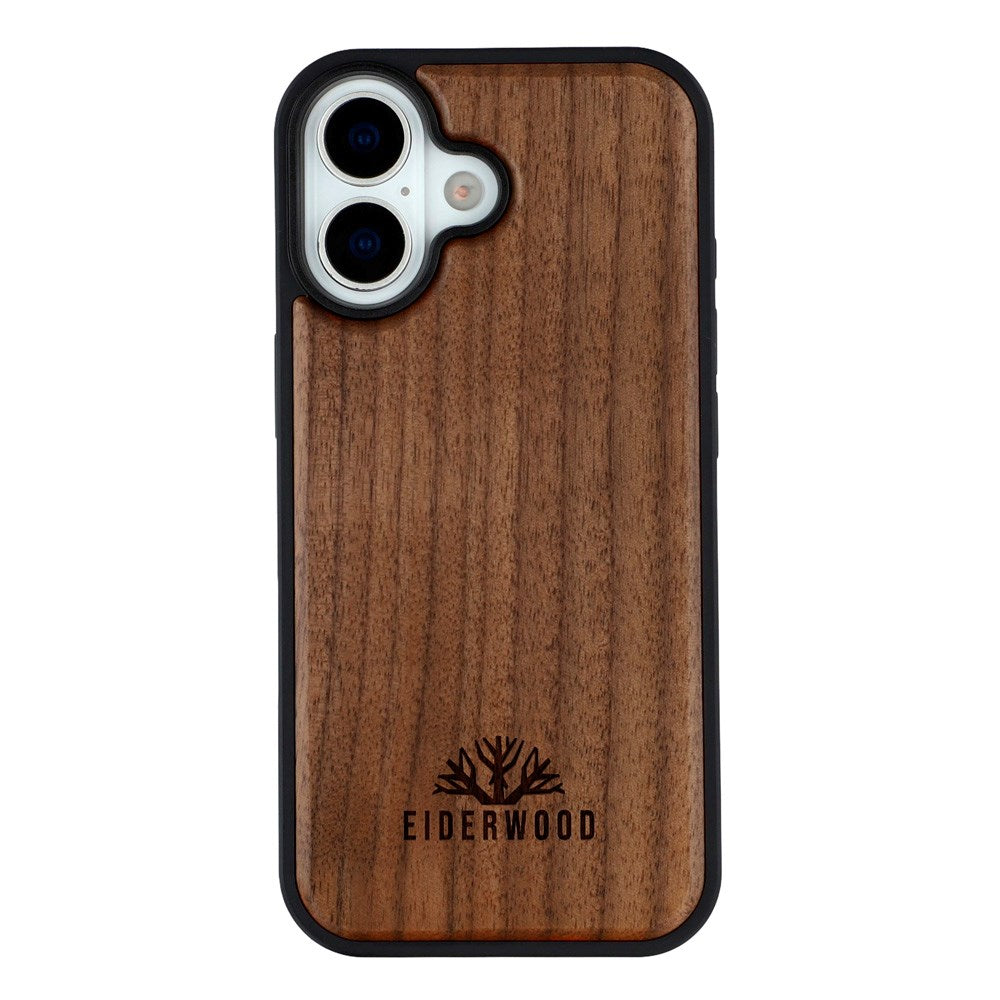EIDERWOOD iPhone 17 Magnetisk Træcover - MagSafe Kompatibel - Valnøddetræ