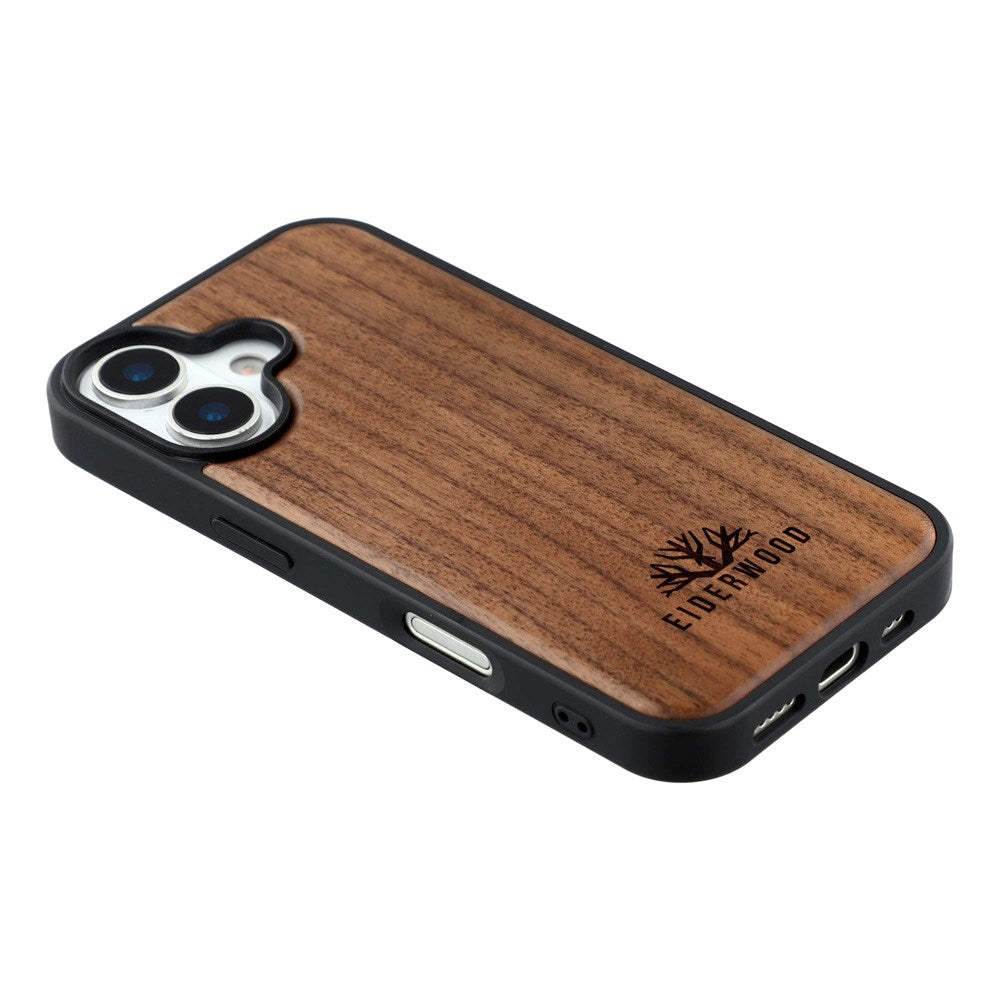 EIDERWOOD iPhone 17 Magnetisk Træcover - MagSafe Kompatibel - Valnøddetræ